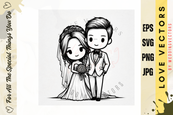 Capturing Eternal Romance: The C2613 Wedding Couple and Love Vectors