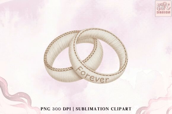 Capturing Timeless Romance: The Forever Embroidered Wedding Rings PNG