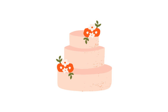 Charming Floral Cake Illustrations for Wedding Projects