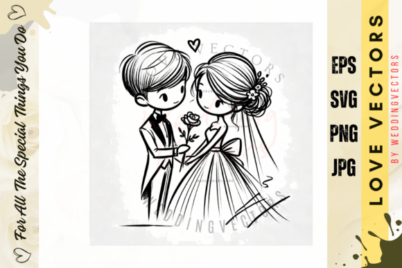 Elegant Romance: Designing with Wedding Couple Vectors