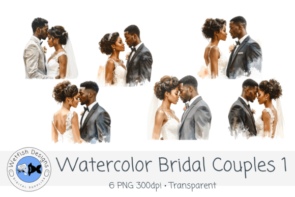 Elegant Watercolor Bridal PNGs for Your Wedding Projects