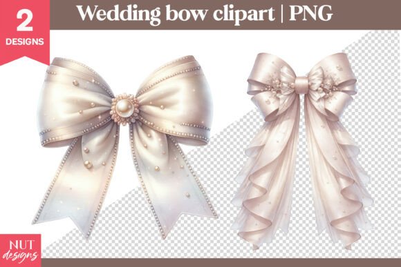Elegant Wedding Bow Clipart: The Perfect Pearl Detail