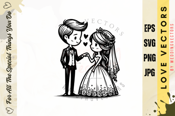 Modern Romantic Vow Ceremony Illustration: C3784