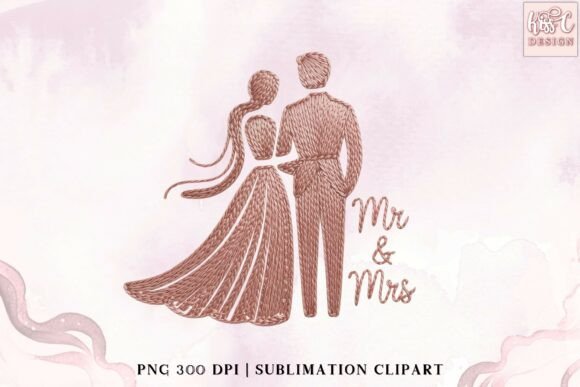 Mr and Mrs Yarn Couple Wedding PNG: Craft Your Celebration