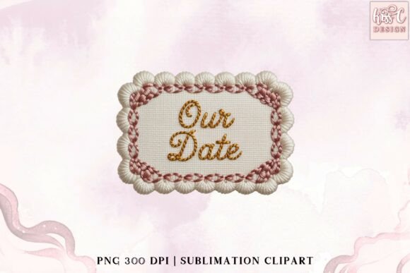 Our Date Embroidered Wedding Label: A Touch of Handcrafted Charm