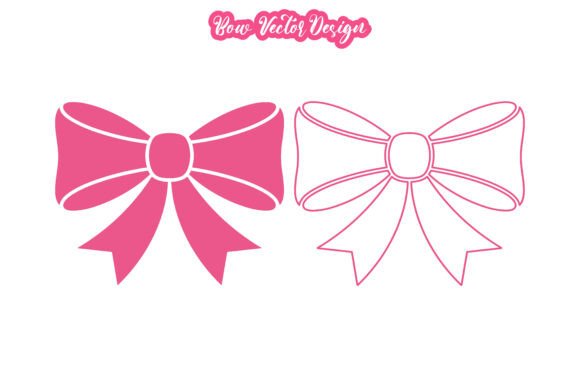 Pink Bow Vector: Elegant Flat & Outline Designs for Creative Projects