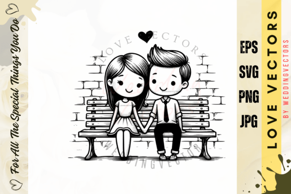 Romantic Pastel Illustration: A Love Story in Design