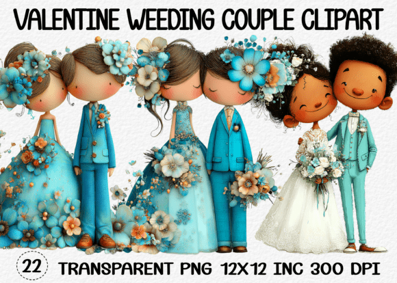 Sweeten Your Designs with Valentine Wedding Couple Clipart