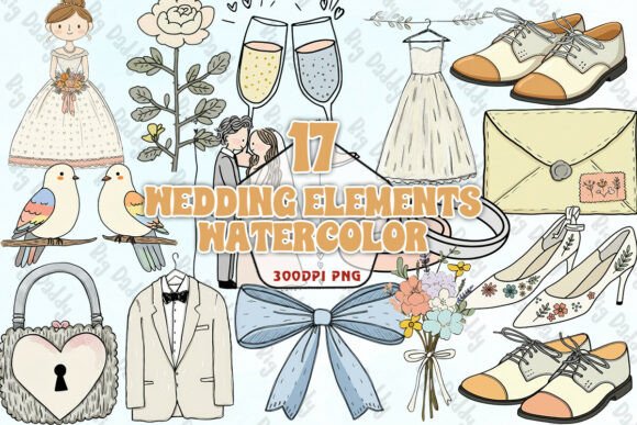 Watercolor Wedding Elements: A Designer's PNG Toolkit