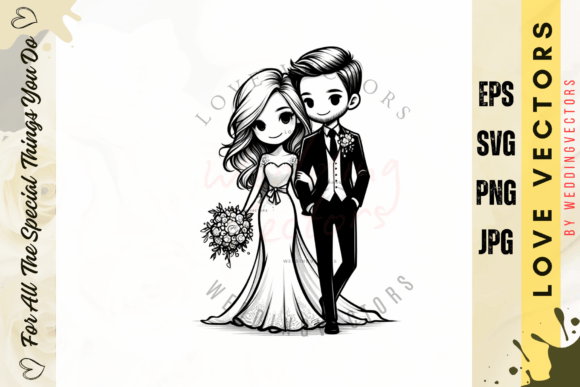 Wedding Couple and Love Vectors: The C2195 Collection